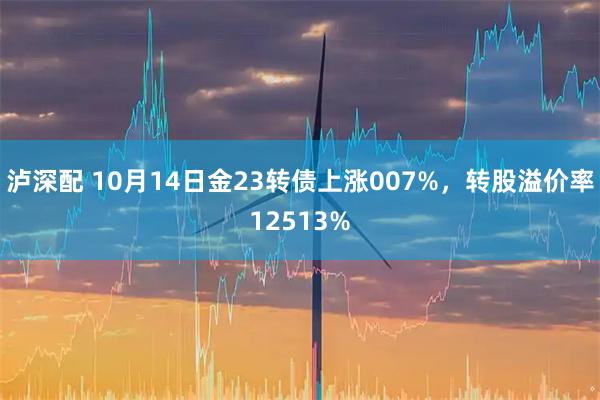 泸深配 10月14日金23转债上涨007%，转股溢价率12513%